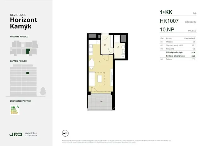 Prodej bytu 1+kk, Praha - Kamýk, Smotlachova, 32 m2