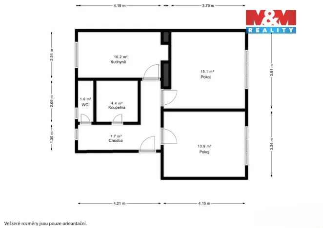 Prodej bytu 2+1, Domažlice - Týnské Předměstí, Mánesova, 52 m2