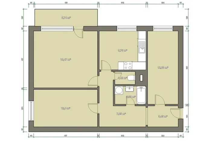Prodej bytu 3+1, Brno, Velkopavlovická, 70 m2