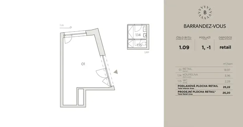Prodej obchodního prostoru, Praha - Hlubočepy, Dostalové, 51 m2