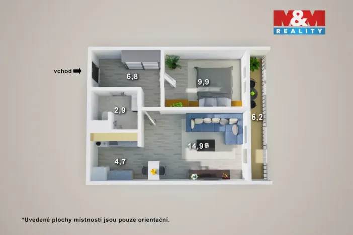 Prodej bytu 2+kk, Teplice - Trnovany, Trnovanská, 48 m2