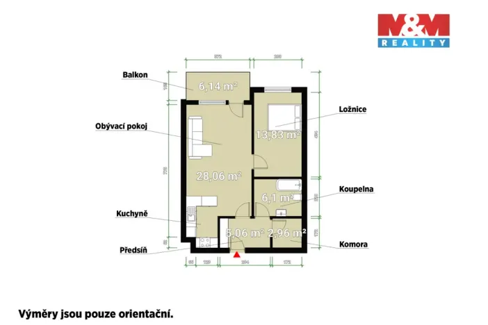 Prodej bytu 2+kk, Praha - Holešovice, V háji, 61 m2