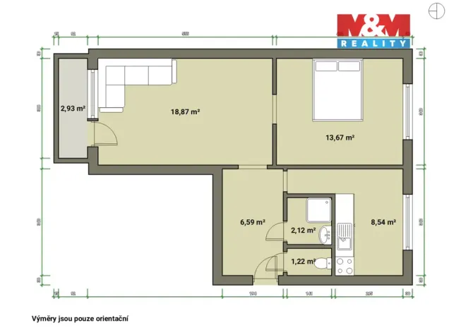 Prodej bytu 2+1, Aš, Hlavní, 51 m2
