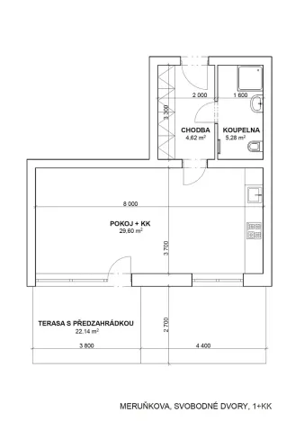 Pronájem bytu 1+kk, Hradec Králové, 42 m2