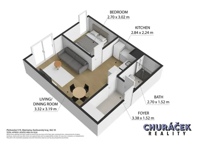 Prodej bytu 2+kk, Abertamy, Plešivecká, 43 m2