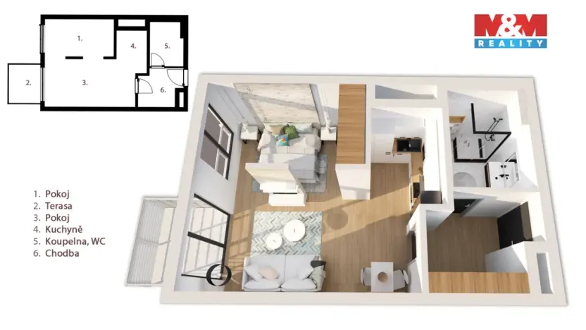 Prodej bytu 1+kk, Kralupy nad Vltavou, 42 m2