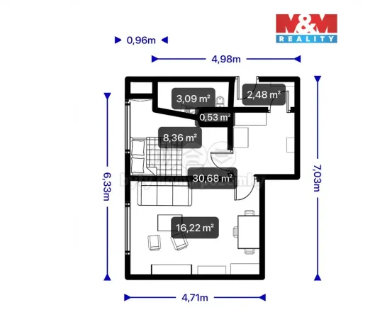 Pronájem bytu 2+kk, Sokolov, Švabinského, 37 m2