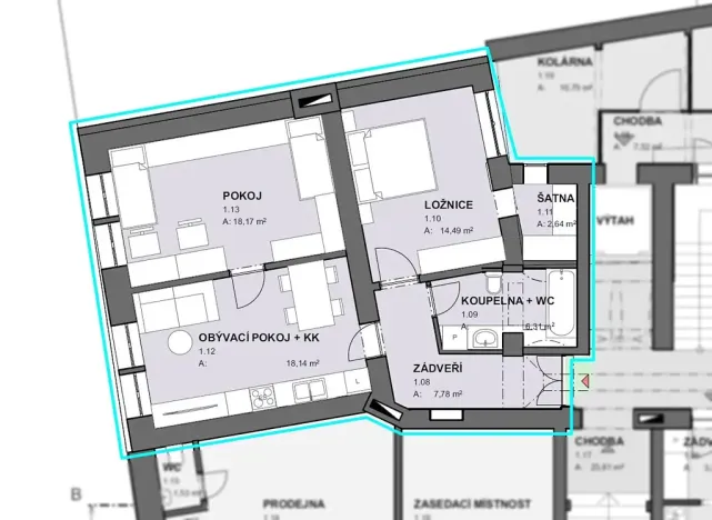 Pronájem bytu 3+kk, České Budějovice, 65 m2