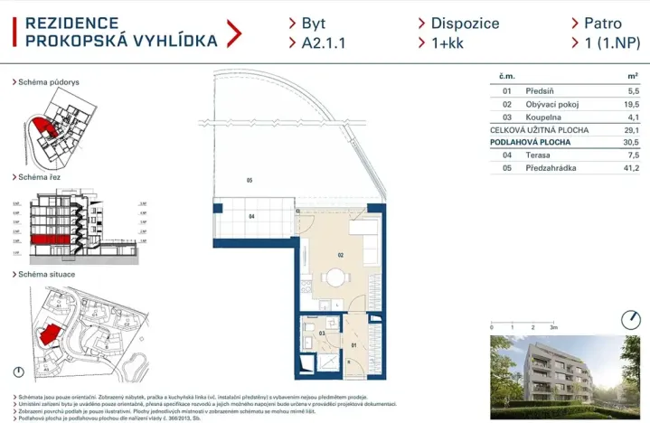 Prodej bytu 1+kk, Praha - Jinonice, Radlická, 29 m2