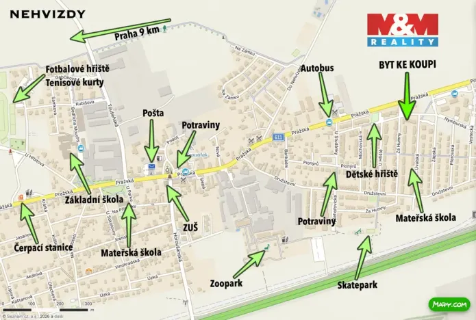 Prodej bytu 2+kk, Nehvizdy, Pražská, 60 m2