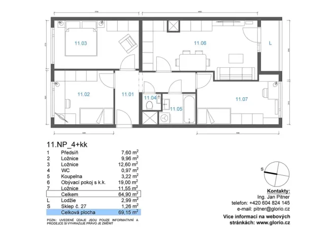 Prodej bytu 4+kk, Praha - Chodov, Zdiměřická, 65 m2