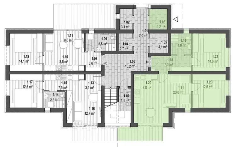 Prodej bytu 3+kk, Kunčice nad Labem, 66 m2