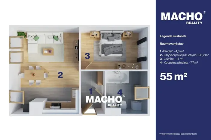 Prodej bytu 2+kk, Olomouc, Přichystalova, 55 m2