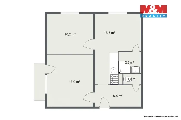 Prodej bytu 2+1, Kynšperk nad Ohří, náměstí SNP, 46 m2