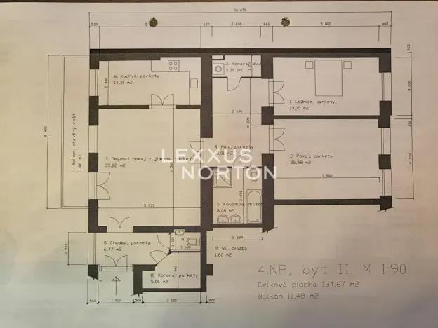 Pronájem bytu 3+1, Praha - Vinohrady, Balbínova, 134 m2