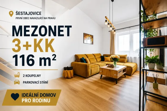 Prodej bytu 3+kk, Šestajovice, Komenského, 116 m2