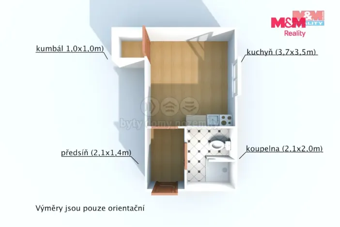 Pronájem bytu 1+kk, Chrást, Kolmá, 30 m2