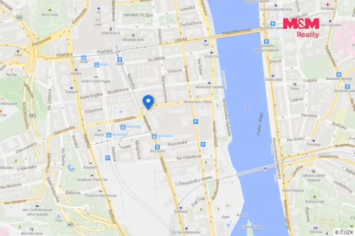 Pronájem bytu 1+1, Praha - Smíchov, Vltavská, 40 m2