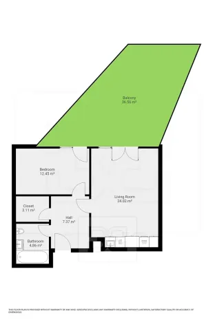 Pronájem bytu 2+kk, Praha - Radlice, U Komína, 55 m2