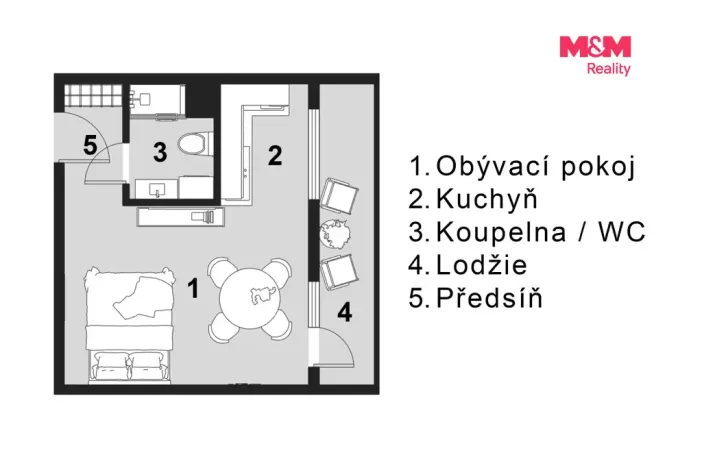 Prodej bytu 1+kk, Slaný, Všehlušická, 26 m2