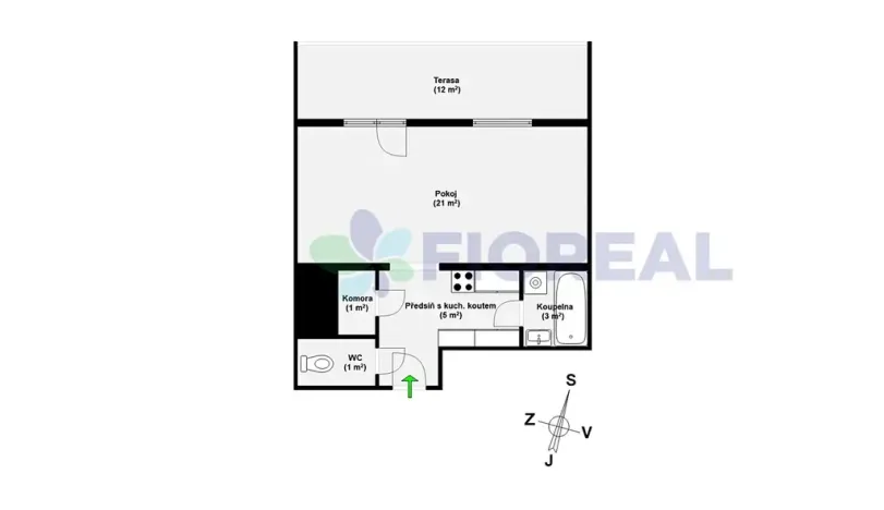 Pronájem bytu 1+1, Praha - Strašnice, Na hroudě, 31 m2