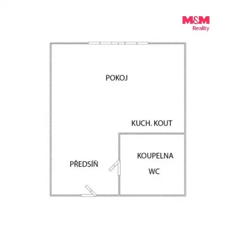Pronájem bytu 1+kk, Český Brod, Langova, 28 m2