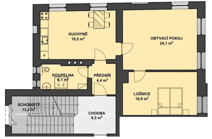 Pronájem bytu 3+kk, Jablonec nad Nisou, Lípová, 70 m2