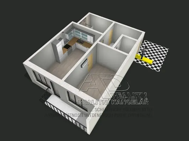Pronájem bytu 2+kk, České Budějovice, B. Smetany, 46 m2