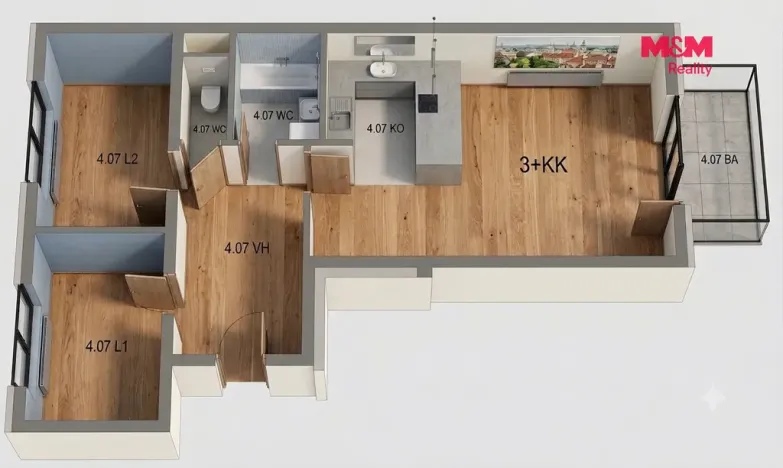 Prodej bytu 3+kk, Praha - Čakovice, Theinova, 91 m2