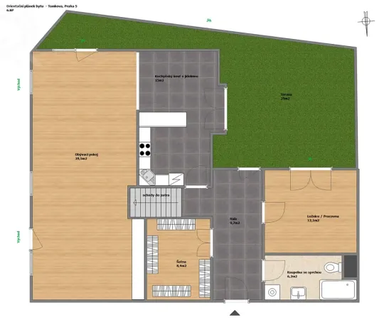 Pronájem bytu 4+kk, Praha - Smíchov, Tomkova, 155 m2