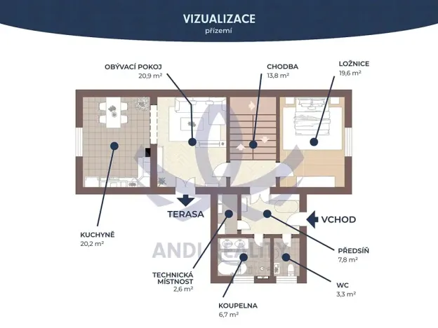 Prodej rodinného domu, Břežany II, 100 m2