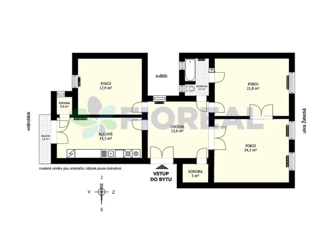 Prodej bytu 3+1, Praha - Josefov, Žatecká, 101 m2