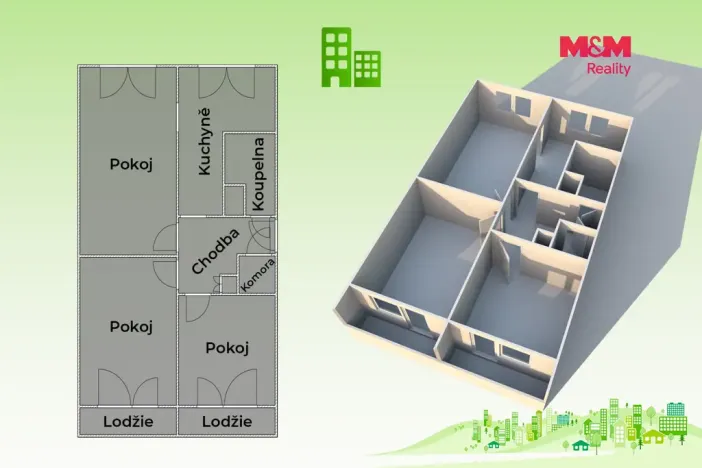 Prodej bytu 3+1, Karolinka, Na Horebečví, 73 m2