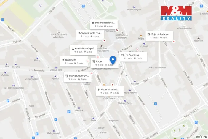 Pronájem obchodního prostoru, Kladno, T. G. Masaryka, 80 m2
