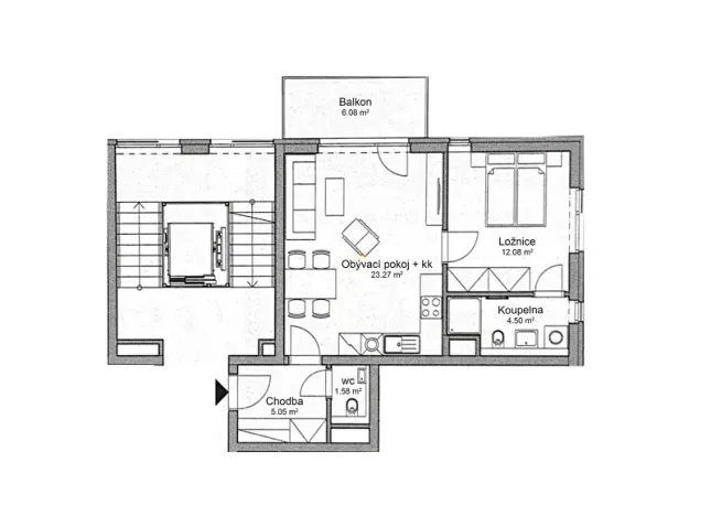 Pronájem bytu 2+kk, Praha - Bohnice, Pekařova, 50 m2