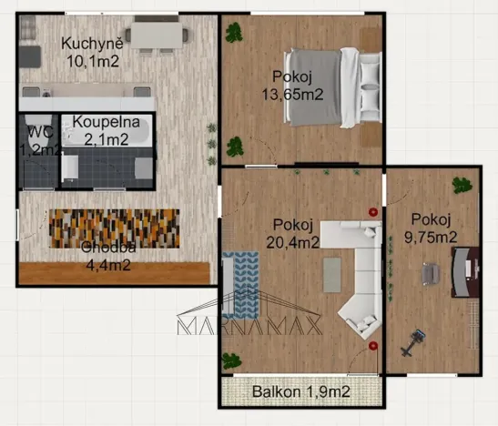 Pronájem bytu 3+1, Klášterec nad Ohří - Miřetice u Klášterce nad Ohří, Pod Stadionem, 64 m2