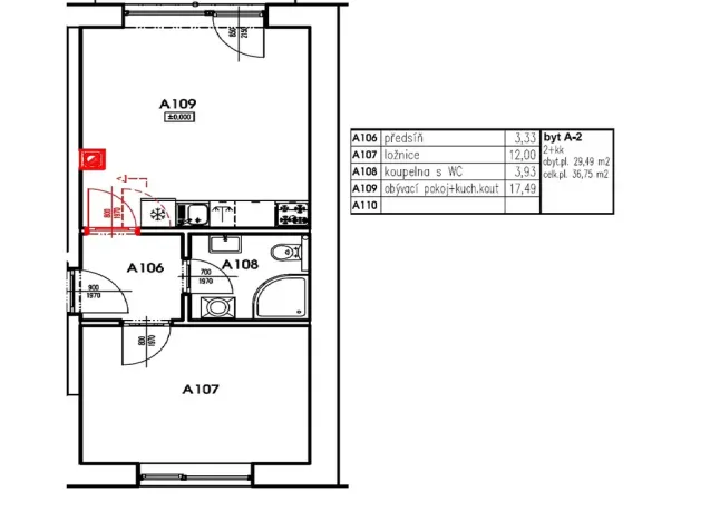 Pronájem bytu 2+kk, Třešť, Havlíčkova, 37 m2
