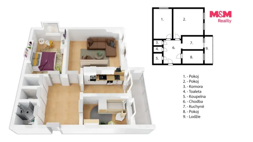 Pronájem bytu 3+1, Úpice, Tylova, 66 m2
