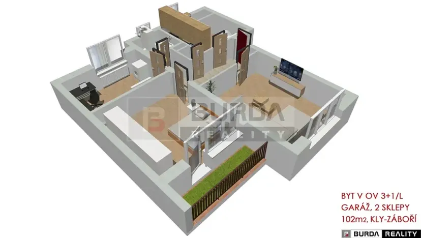 Prodej bytu 3+1, Kly, 102 m2