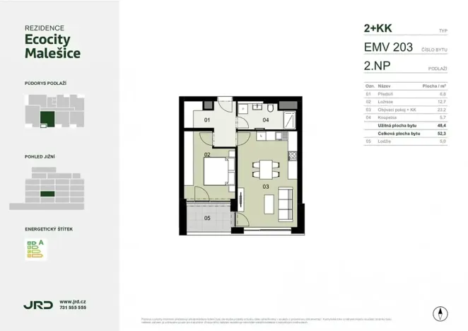Prodej bytu 2+kk, Praha - Malešice, Univerzitní, 52 m2