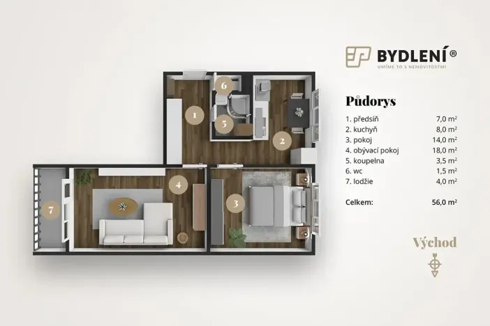 Prodej bytu 2+1, Litvínov, Podkrušnohorská, 56 m2