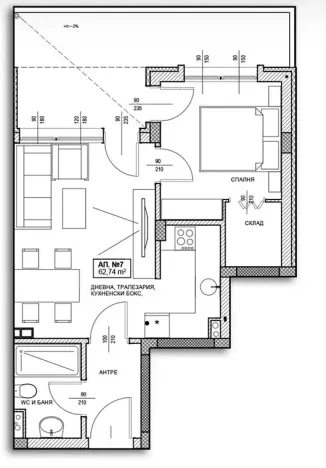 Prodej bytu 2+kk, Pomorie, Bulharsko, 62 m2