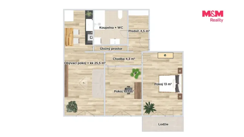 Prodej bytu 3+kk, Praha - Hostivař, Loučimská, 63 m2