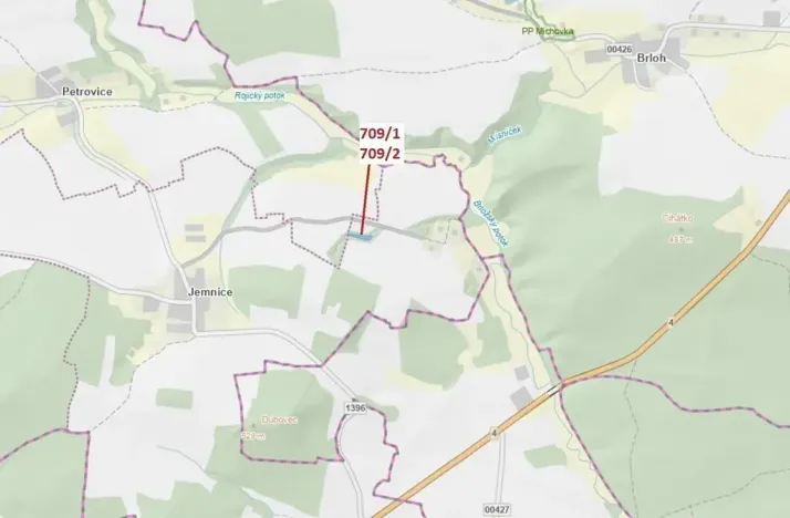 Dražba lesa, Osek, 1823 m2