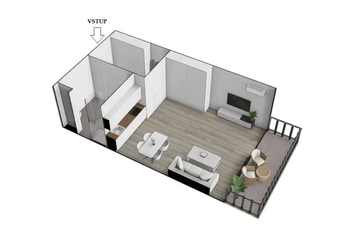 Pronájem bytu 1+kk, Rajhrad, Masarykova, 41 m2