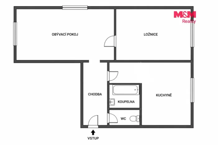 Prodej bytu 2+1, Horní Planá, V Domkách, 57 m2