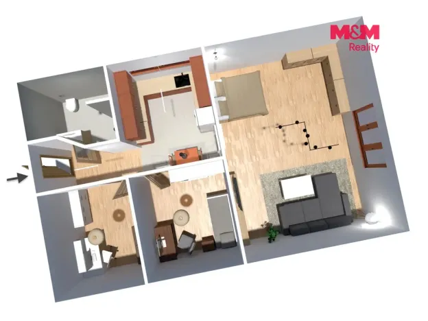 Prodej bytu 3+kk, Rožďalovice, Náměstí, 68 m2