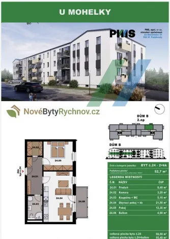 Pronájem bytu 2+kk, Rychnov u Jablonce nad Nisou, Mlýnská, 53 m2