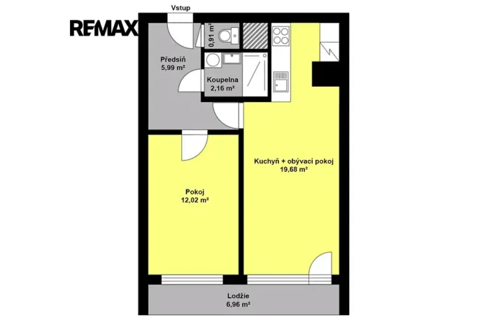 Pronájem bytu 2+kk, Praha - Háje, Mendelova, 49 m2
