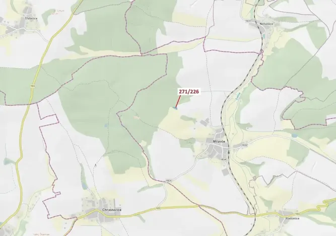Dražba lesa, Milavče, 1643 m2